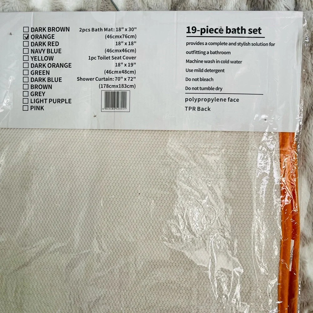 Elegant Orange Bath Accessory Set